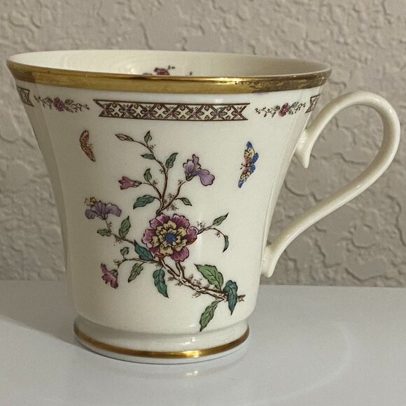 Gorham Fine China Secret Garden Teacup & Saucer Set and 6.5" Bread Plate - Picture 2 of 9